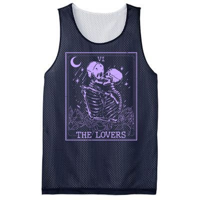 The Lovers Skeleton Tarot Card VI Vintage Halloween Mesh Reversible Basketball Jersey Tank