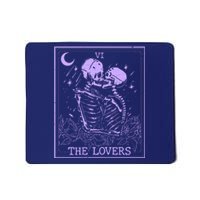 The Lovers Skeleton Tarot Card VI Vintage Halloween Mousepad