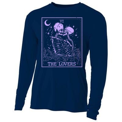 The Lovers Skeleton Tarot Card VI Vintage Halloween Cooling Performance Long Sleeve Crew