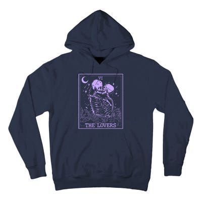 The Lovers Skeleton Tarot Card VI Vintage Halloween Tall Hoodie