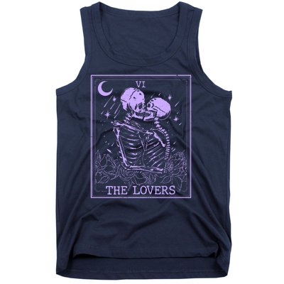 The Lovers Skeleton Tarot Card VI Vintage Halloween Tank Top