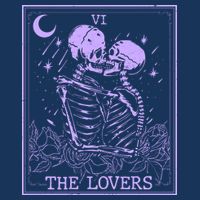The Lovers Skeleton Tarot Card VI Vintage Halloween Visor