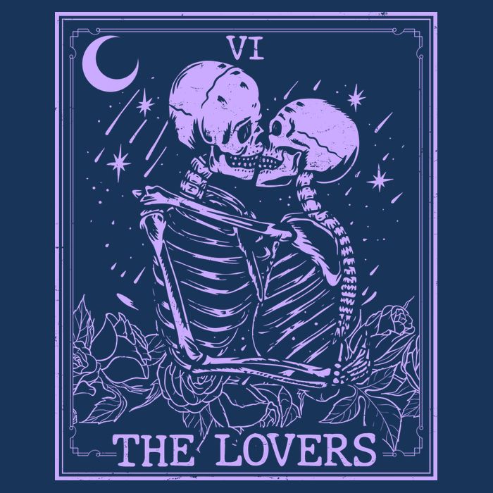 The Lovers Skeleton Tarot Card VI Vintage Halloween Visor