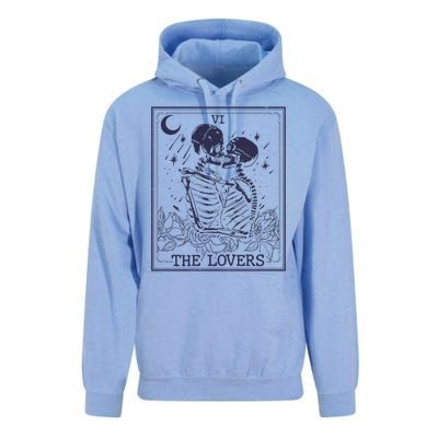 The Lovers Skeleton Tarot Card VI Vintage Halloween Unisex Surf Hoodie