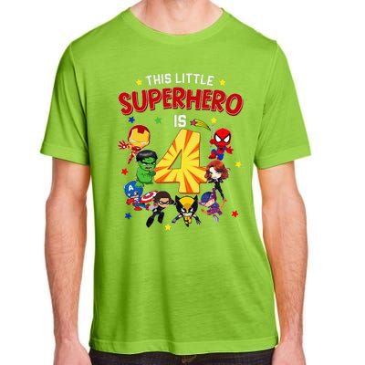 This Little Superhero Is 4 Birthday Superhero 4 Year Old Boy Adult ChromaSoft Performance T-Shirt