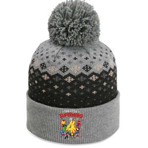 This Little Superhero Is 4 Birthday Superhero 4 Year Old Boy The Baniff Cuffed Pom Beanie