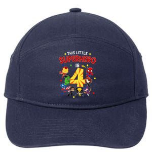 This Little Superhero Is 4 Birthday Superhero 4 Year Old Boy 7-Panel Snapback Hat