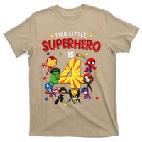 This Little Superhero Is 4 Birthday Superhero 4 Year Old Boy T-Shirt