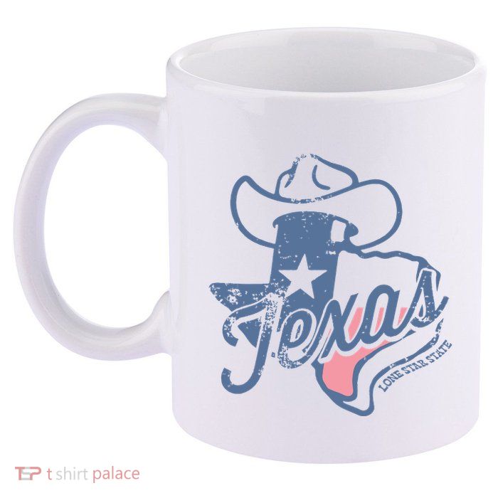 Texas Lone Star State 11oz C Handle Ceramic Mug