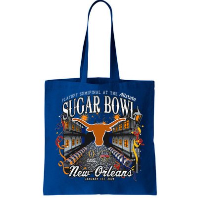 Texas Longhorns Sugar Bowl 2024 CFP Semi Football NOLA  Tote Bag