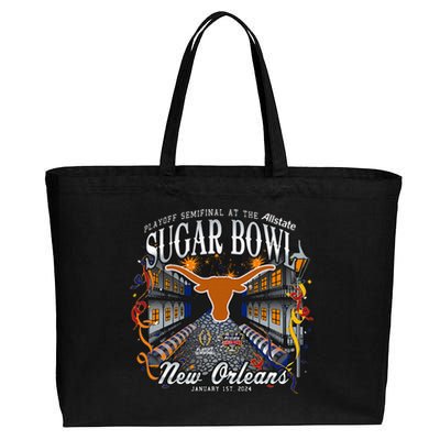 Texas Longhorns Sugar Bowl 2024 CFP Semi Football NOLA  Cotton Canvas Jumbo Tote