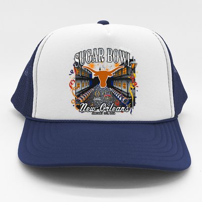 Texas Longhorns Sugar Bowl 2024 CFP Semi Football NOLA  Trucker Hat