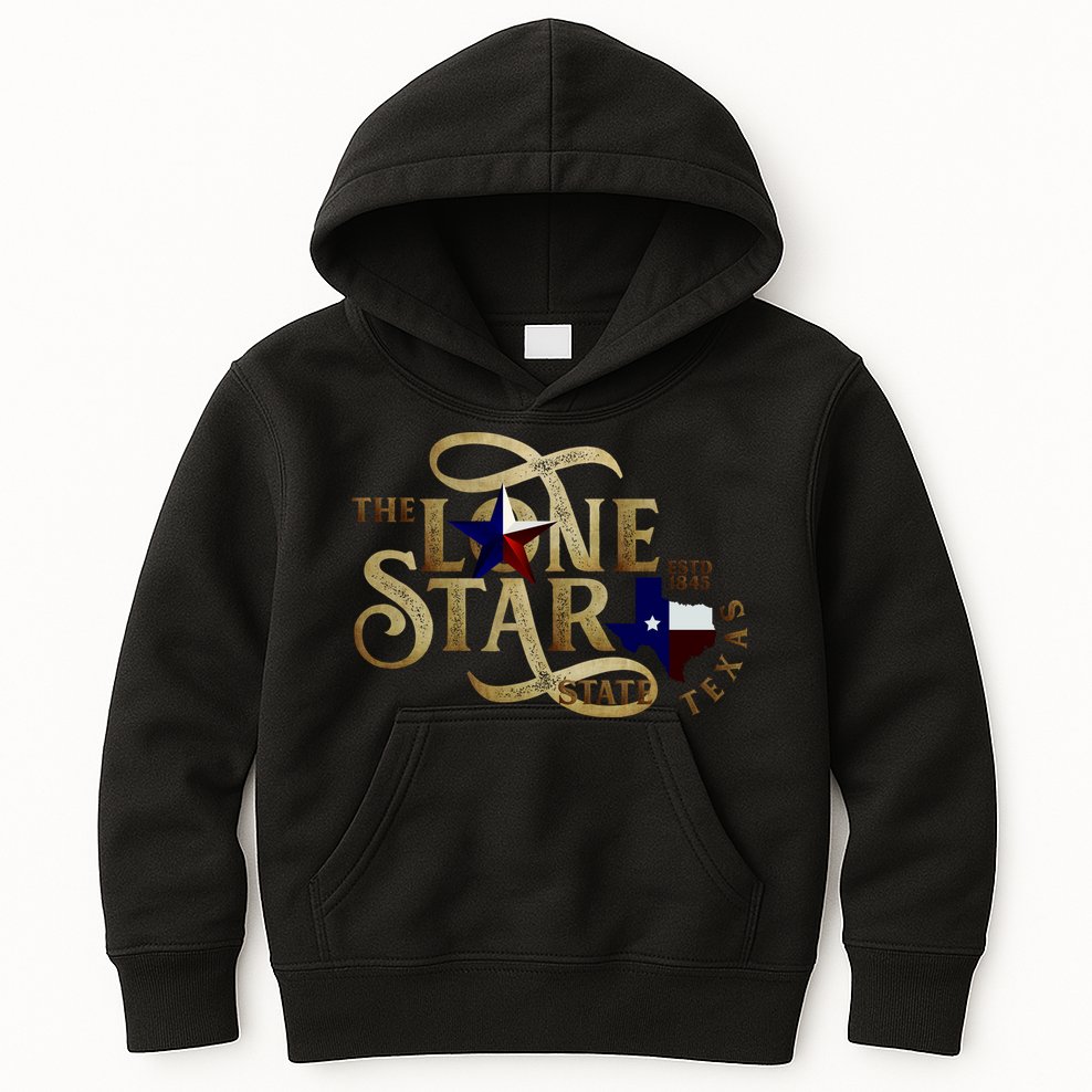 The Lone Star State Texas Logo Kids Hoodie