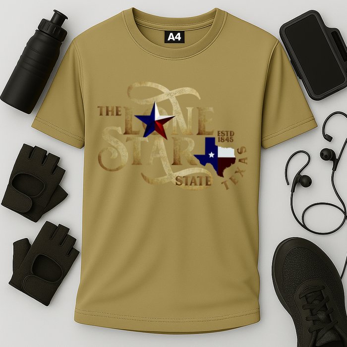 The Lone Star State Texas Logo Cooling Performance Crew T-Shirt