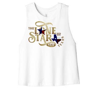 The Lone Star State Texas Logo Women's Racerback Cropped Tank