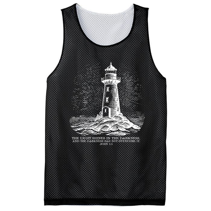 The Light Shines On In The Darkness And The Darkness Mesh Reversible Basketball Jersey Tank