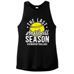 The Last Softball Season Softball Senior Dad 2026 Gift Ladies PosiCharge Tri-Blend Wicking Tank