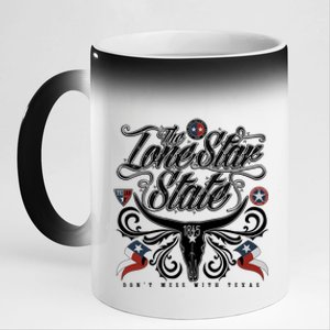 The Lone Star State 1845 Longhorn Don't Mess With Texas 11oz Black Color Changing Mug