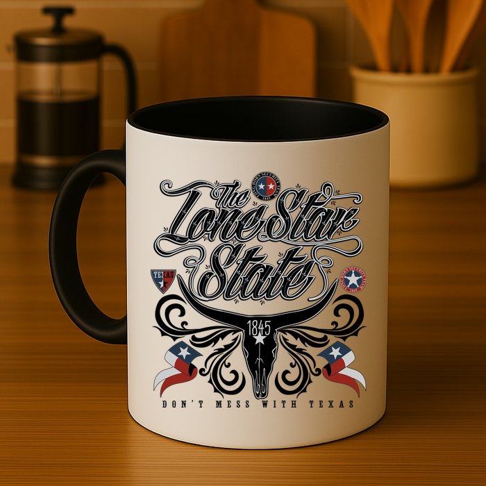 The Lone Star State 1845 Longhorn Don't Mess With Texas Mug