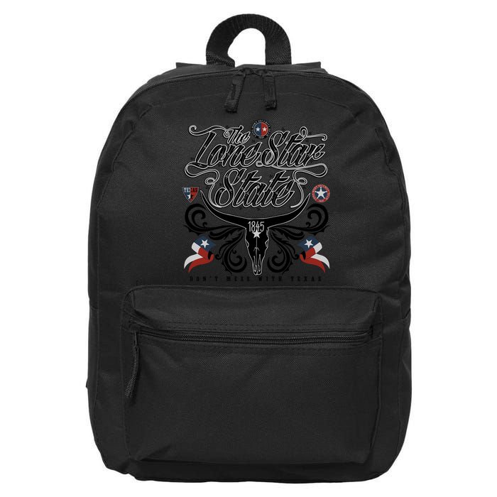 The Lone Star State 1845 Longhorn Don't Mess With Texas 16 in Basic Backpack