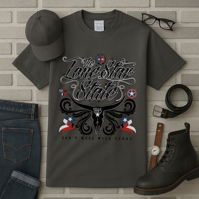 The Lone Star State 1845 Longhorn Don't Mess With Texas Tall T-Shirt
