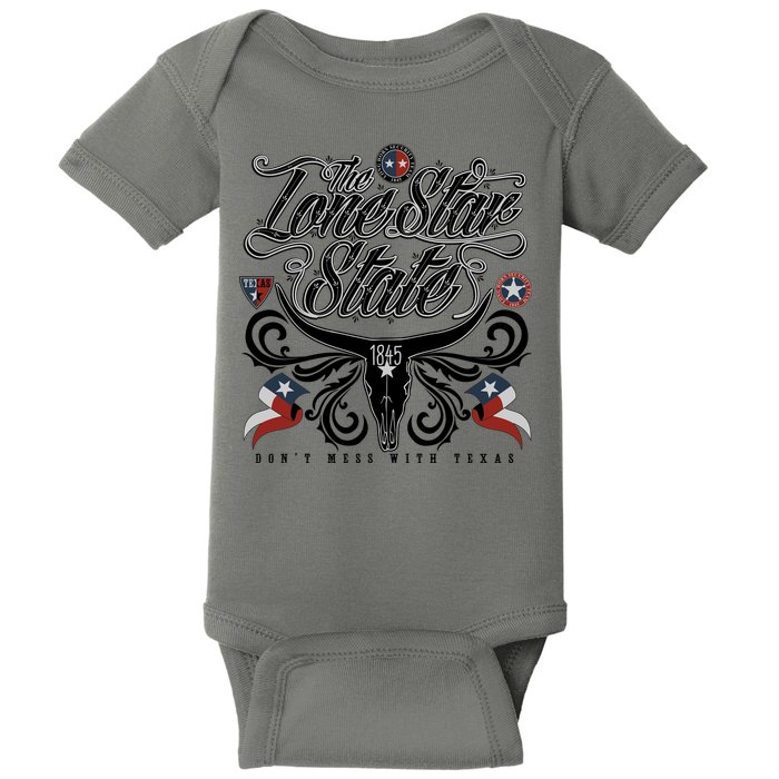 The Lone Star State 1845 Longhorn Don't Mess With Texas Baby Bodysuit
