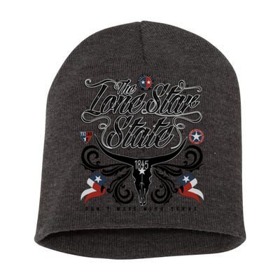 The Lone Star State 1845 Longhorn Don't Mess With Texas Short Acrylic Beanie