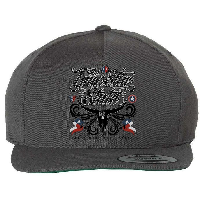 The Lone Star State 1845 Longhorn Don't Mess With Texas Wool Snapback Cap