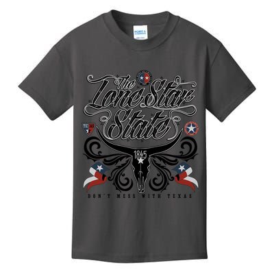 The Lone Star State 1845 Longhorn Don't Mess With Texas Kids T-Shirt