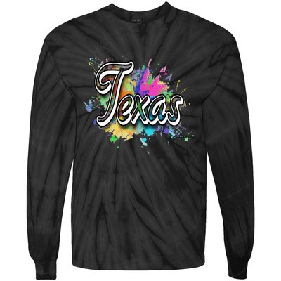 Texas Lone Star State Apparel For Men Women & Kids Texas Tie-Dye Long Sleeve Shirt