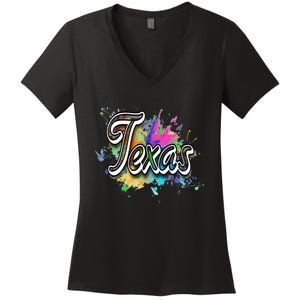 Texas Lone Star State Apparel For Men Women & Kids Texas Women's V-Neck T-Shirt