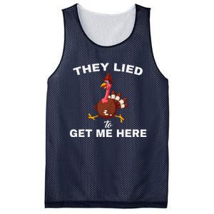 They Lied To Get Me Here Funny Thanksgiving Turkey Trot Mesh Reversible Basketball Jersey Tank