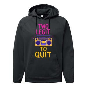 Two Legit To Quit 2nd Birthday Party Hip Hop Theme Toddlers Performance Fleece Hoodie