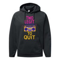 Two Legit To Quit 2nd Birthday Party Hip Hop Theme Toddlers Performance Fleece Hoodie