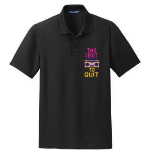 Two Legit To Quit 2nd Birthday Party Hip Hop Theme Toddlers Dry Zone Grid Polo