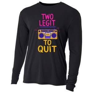 Two Legit To Quit 2nd Birthday Party Hip Hop Theme Toddlers Cooling Performance Long Sleeve Crew