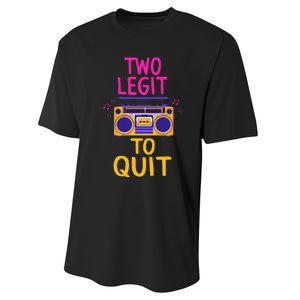 Two Legit To Quit 2nd Birthday Party Hip Hop Theme Toddlers Performance Sprint T-Shirt