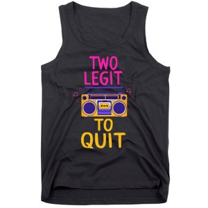 Two Legit To Quit 2nd Birthday Party Hip Hop Theme Toddlers Tank Top