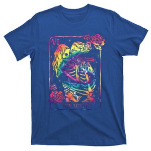 The Lovers Tarot Card Goth Kissing Lesbian Skeletons T-Shirt