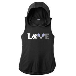 Tennis Love Tennis Fan Tennis Player Gift Tennis Lover Ladies PosiCharge Tri-Blend Wicking Draft Hoodie Tank