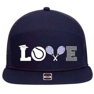 Tennis Love Tennis Fan Tennis Player Gift Tennis Lover 7 Panel Mesh Trucker Snapback Hat