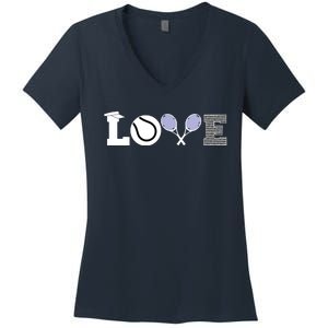 Tennis Love Tennis Fan Tennis Player Gift Tennis Lover Women's V-Neck T-Shirt