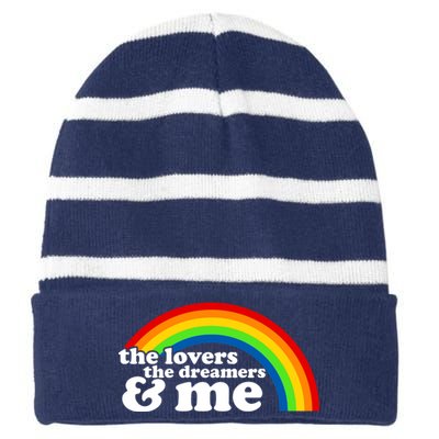 The Lovers The Dreamers And Me Striped Beanie with Solid Band