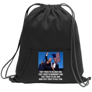 Trump Lives Trump Fight Fight Fight 2024 Sweatshirt Cinch Pack Bag