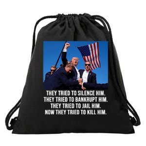 Trump Lives Trump Fight Fight Fight 2024 Drawstring Bag