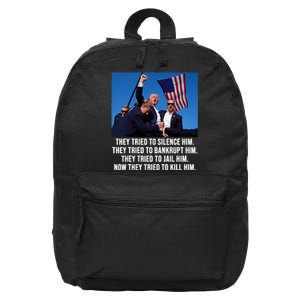 Trump Lives Trump Fight Fight Fight 2024 16 in Basic Backpack