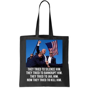 Trump Lives Trump Fight Fight Fight 2024 Tote Bag