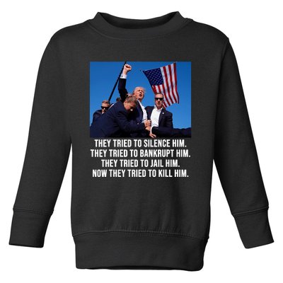 Trump Lives Trump Fight Fight Fight 2024 Toddler Sweatshirt