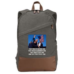 Trump Lives Trump Fight Fight Fight 2024 Cotton Canvas Backpack