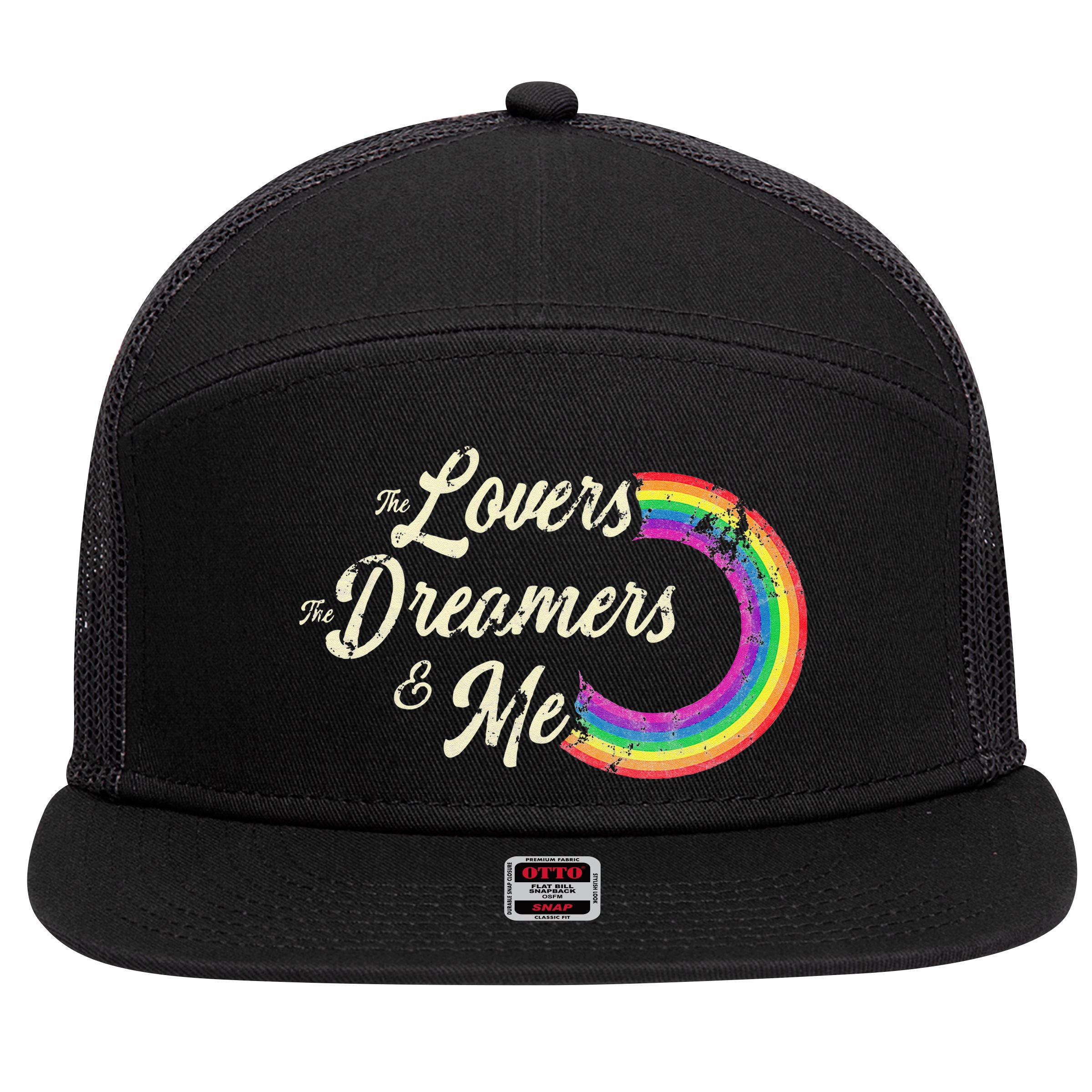 The Lovers The Dreamers And Me Rainbow 7 Panel Mesh Trucker Snapback Hat